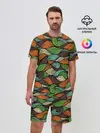 Мужской костюм с шортами / Абстрактные волны