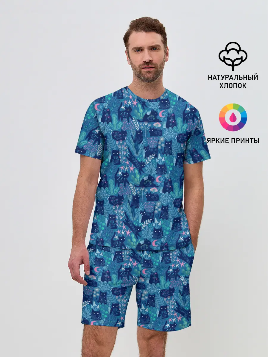 Мужской костюм с шортами / Коты