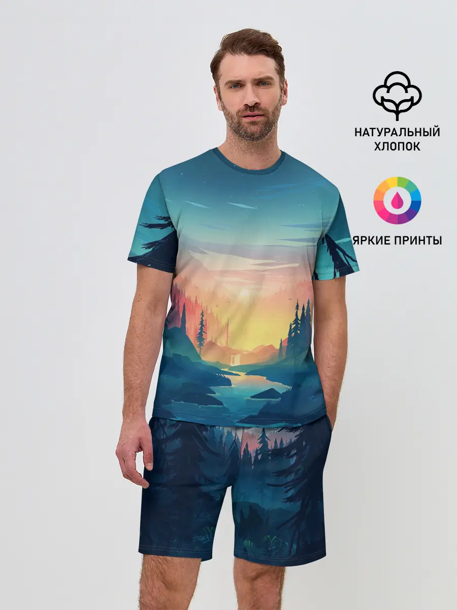 Мужской костюм с шортами / Природа