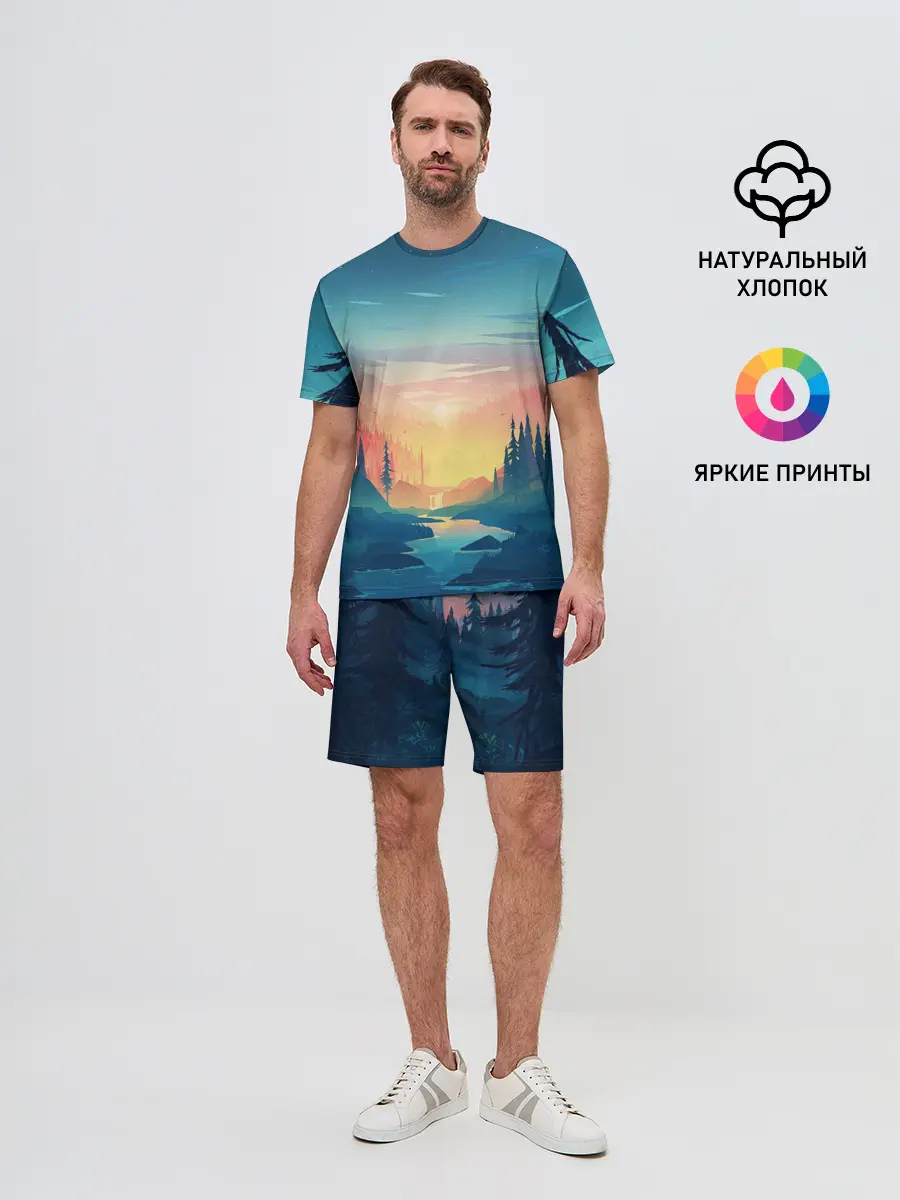 Мужской костюм с шортами / Природа