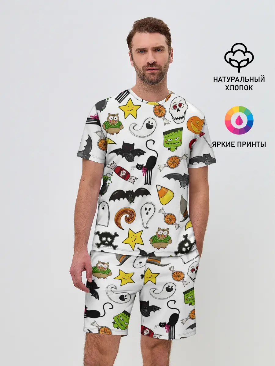 Мужской костюм с шортами / Хэллоуин паттерн