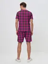 Мужской костюм с шортами / Розовая клетка