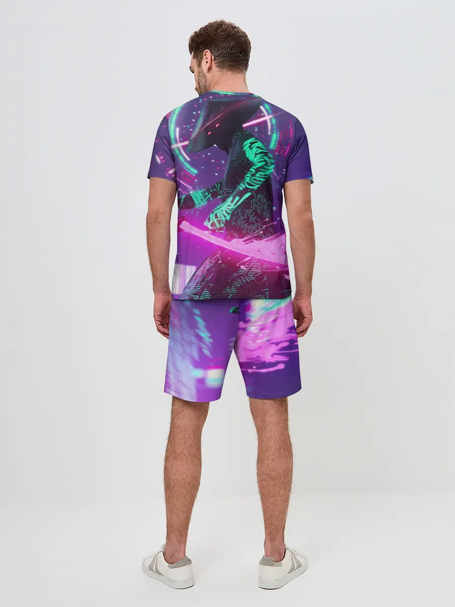 Мужской костюм с шортами / Неоновый Самурай