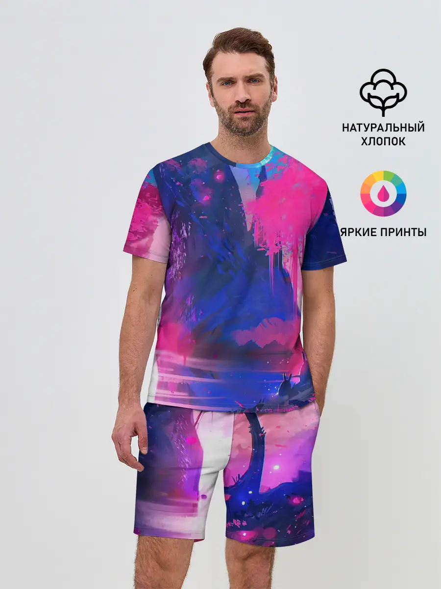 Мужской костюм с шортами / Неоновые Краски