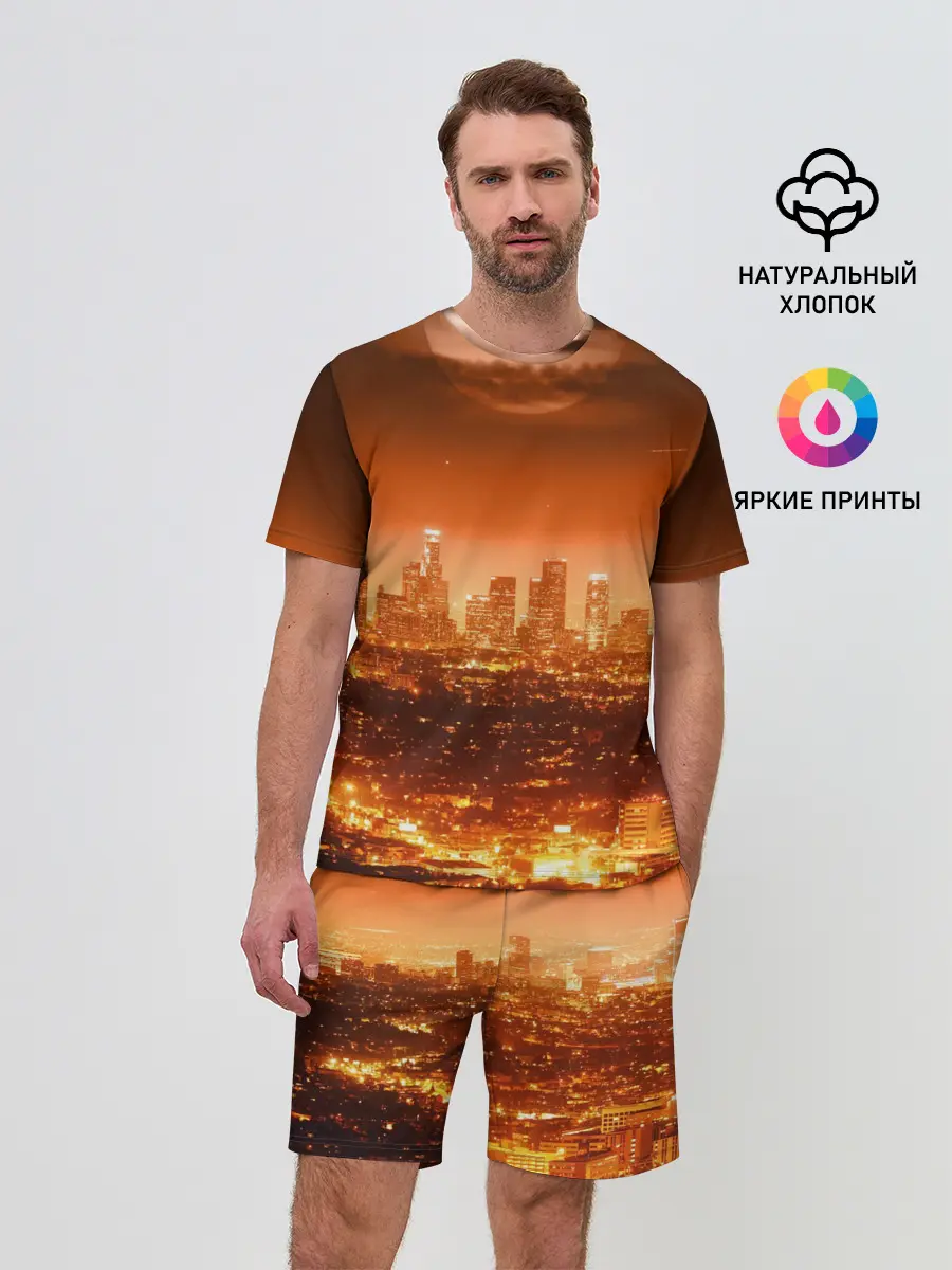 Мужской костюм с шортами / ночной город