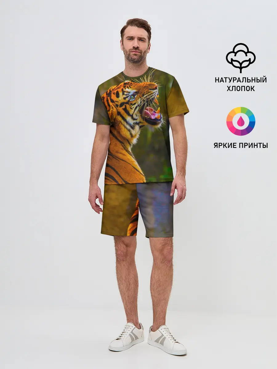 Мужской костюм с шортами / Тигр 3D
