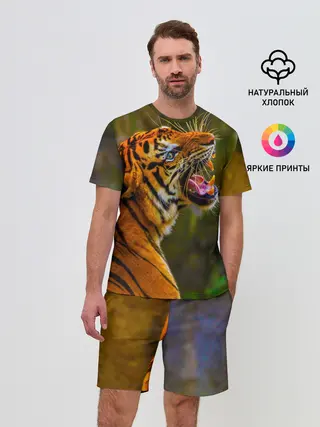 Мужской костюм с шортами / Тигр 3D