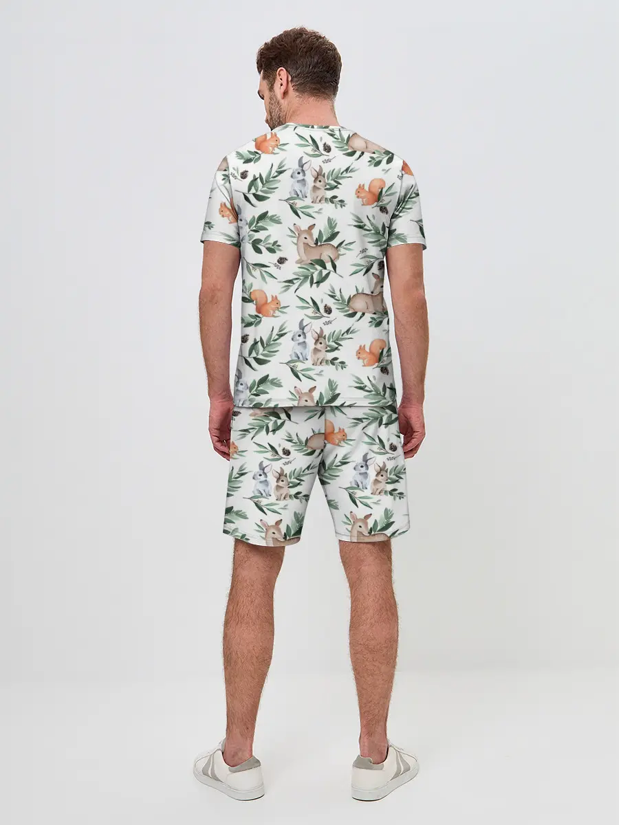Мужской костюм с шортами / Лесные животные