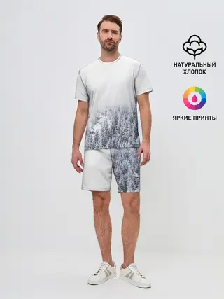 Мужской костюм с шортами / зимний лес
