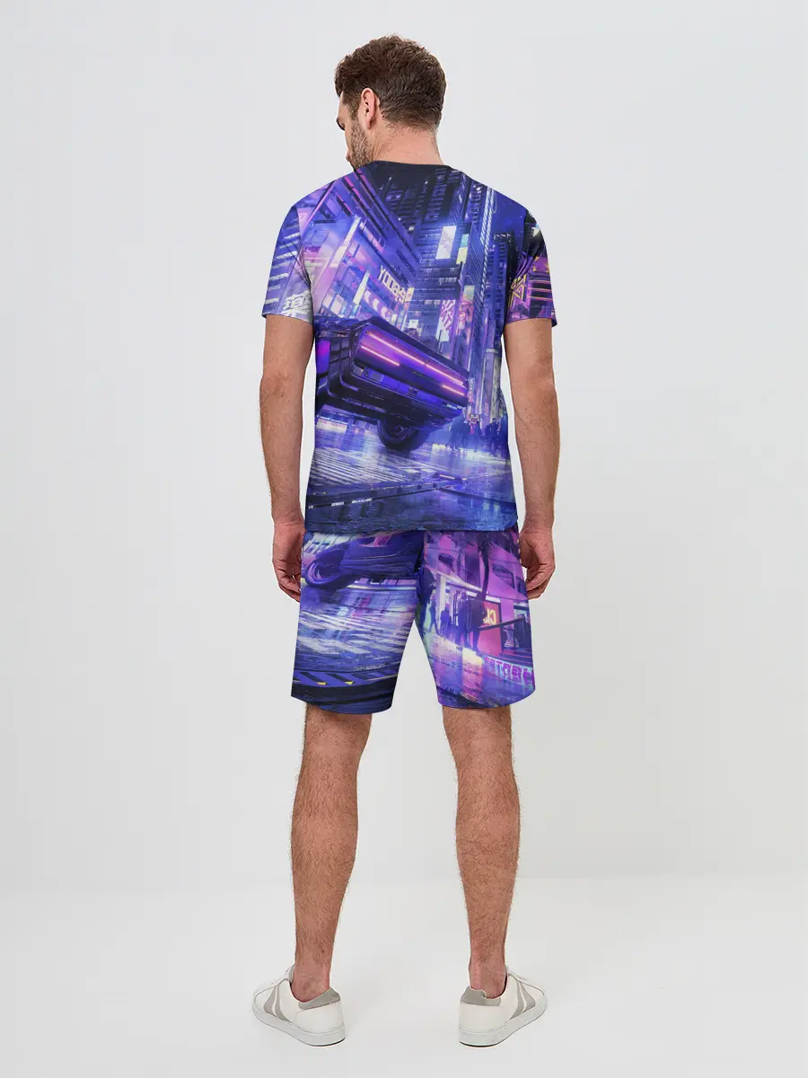 Мужской костюм с шортами / Cyberpunk city