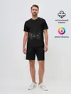 Мужской костюм с шортами / черный кот