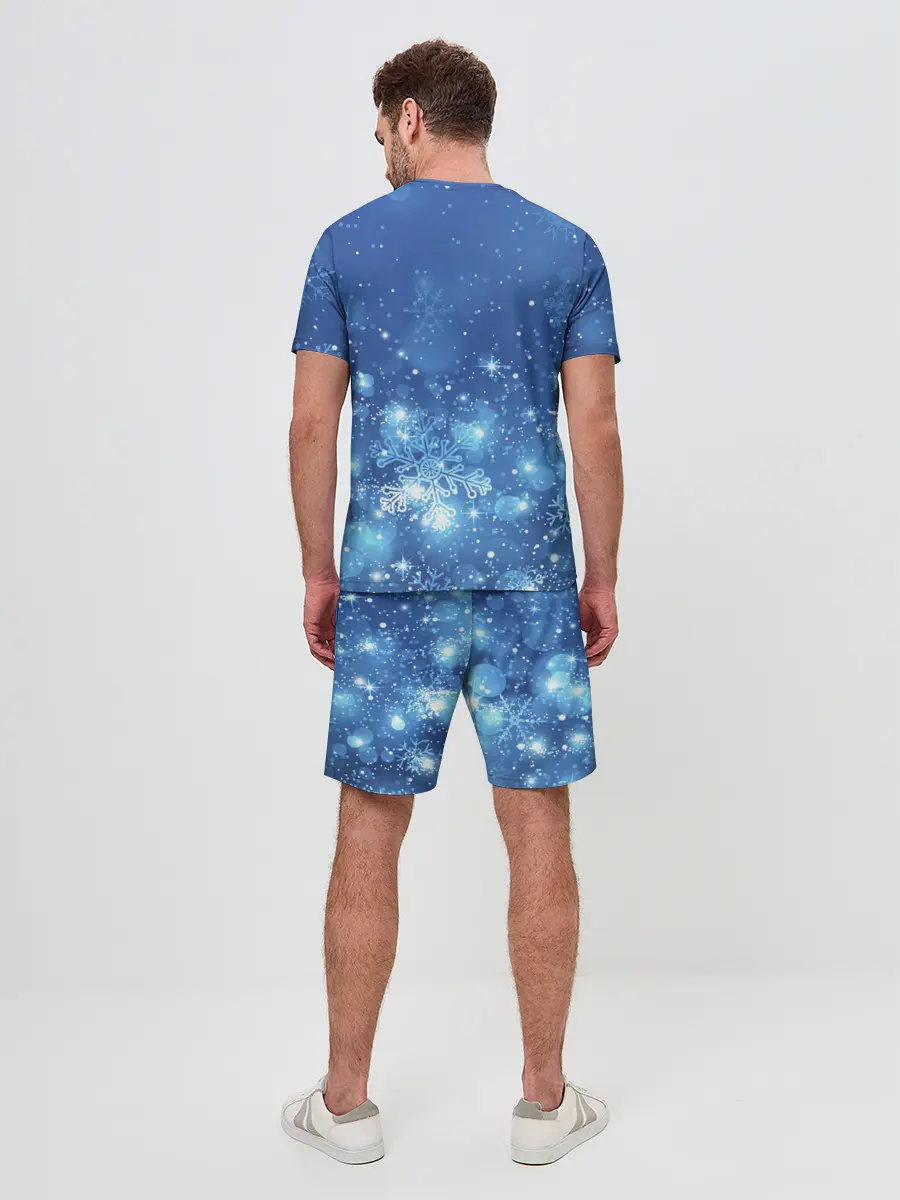 Мужской костюм с шортами / Снежинки.