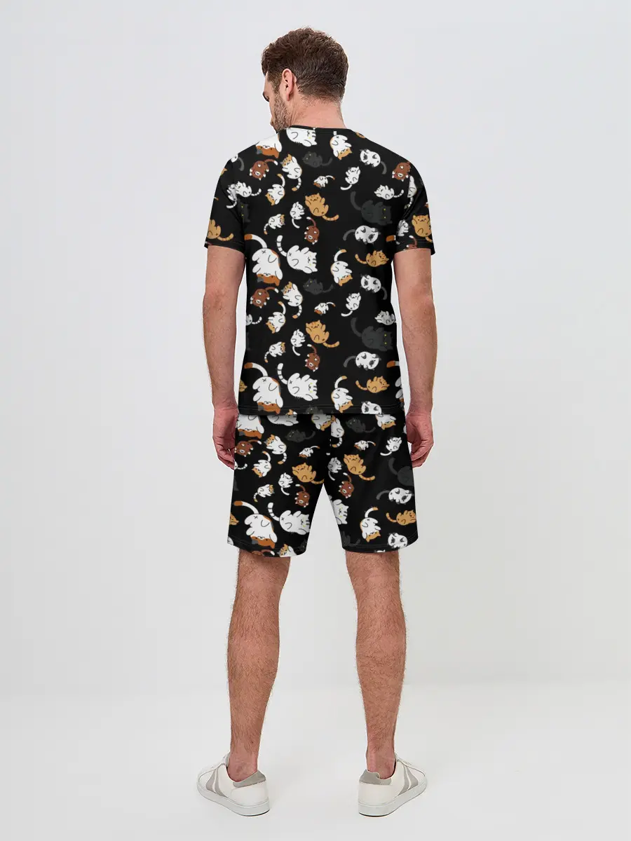 Мужской костюм с шортами / Котята паттерн