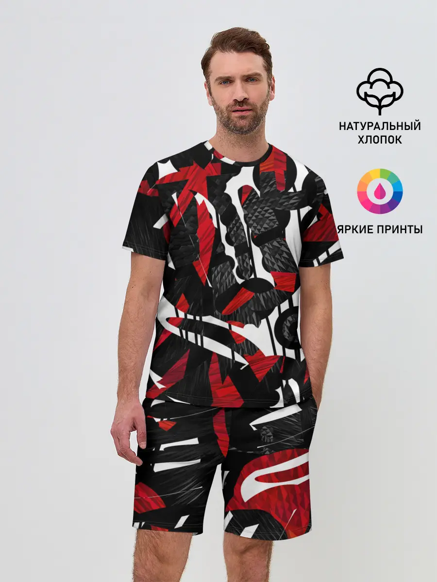 Мужской костюм с шортами / Abstract art