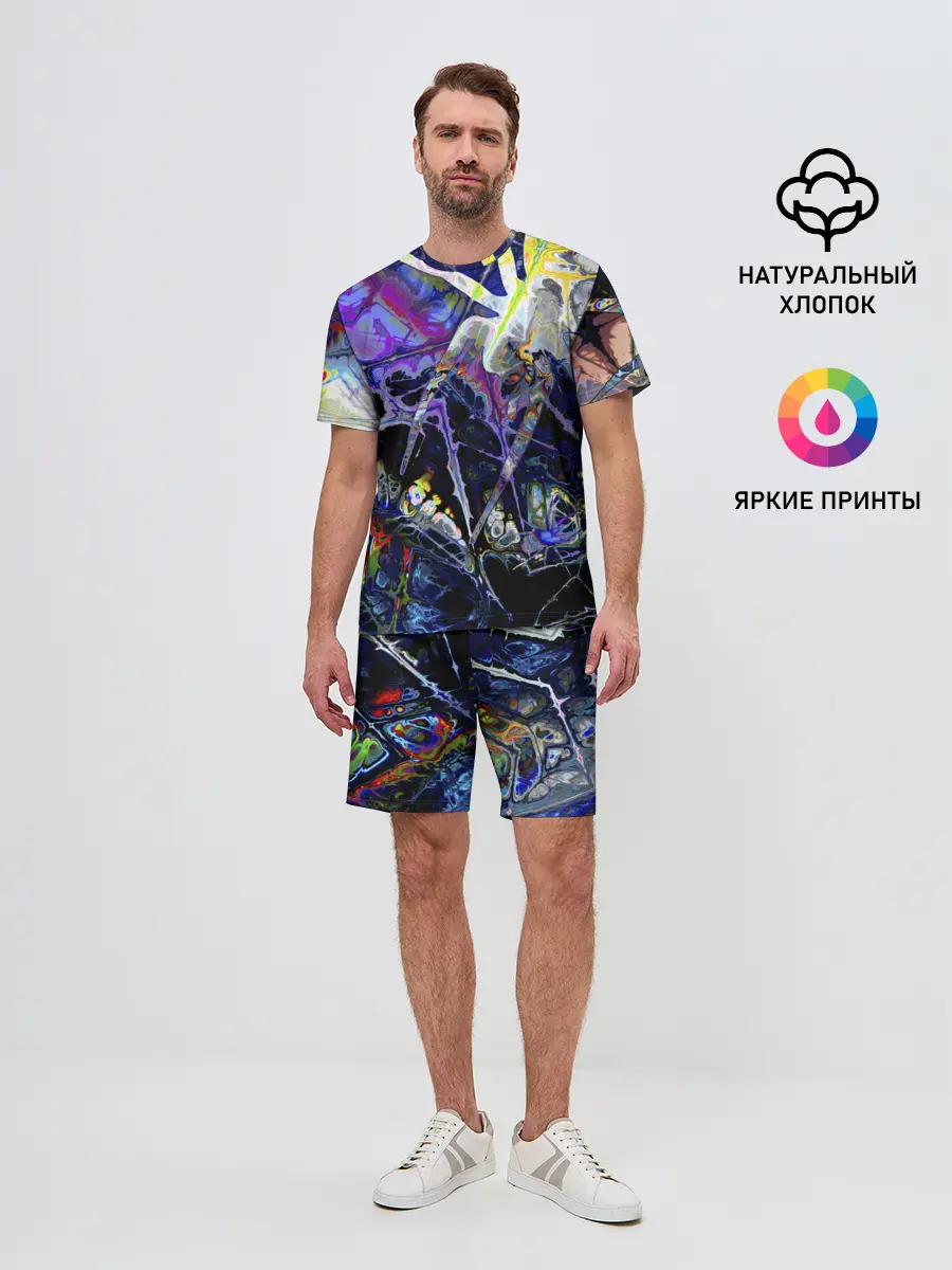 Мужской костюм с шортами / Gasoline stains abstraction