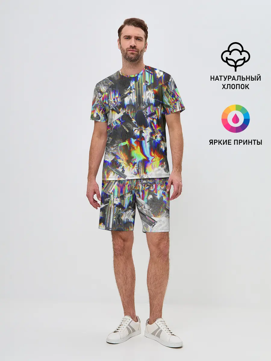 Мужской костюм с шортами / Gasoline stains abstraction