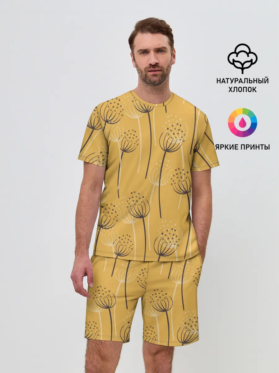 Мужской костюм с шортами / Цветы