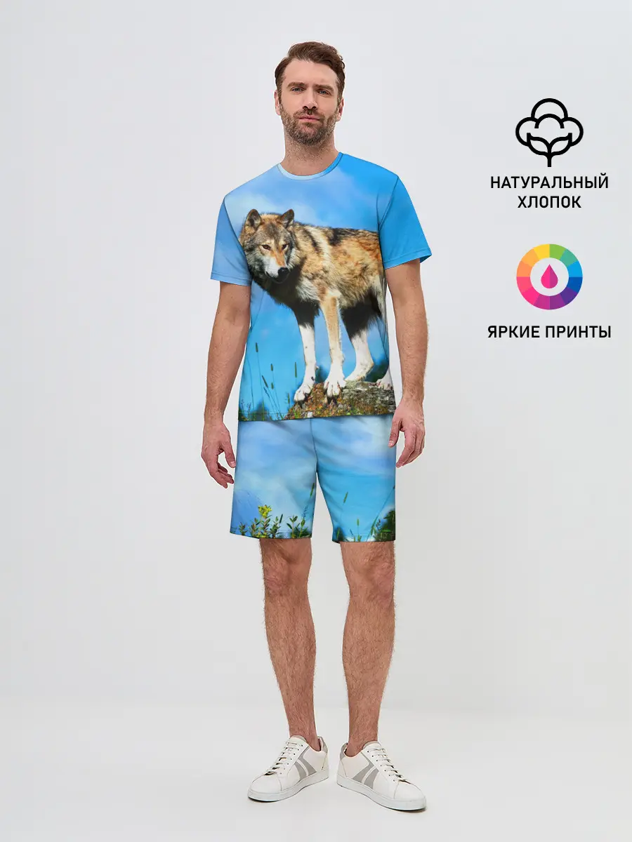 Мужской костюм с шортами / Волк