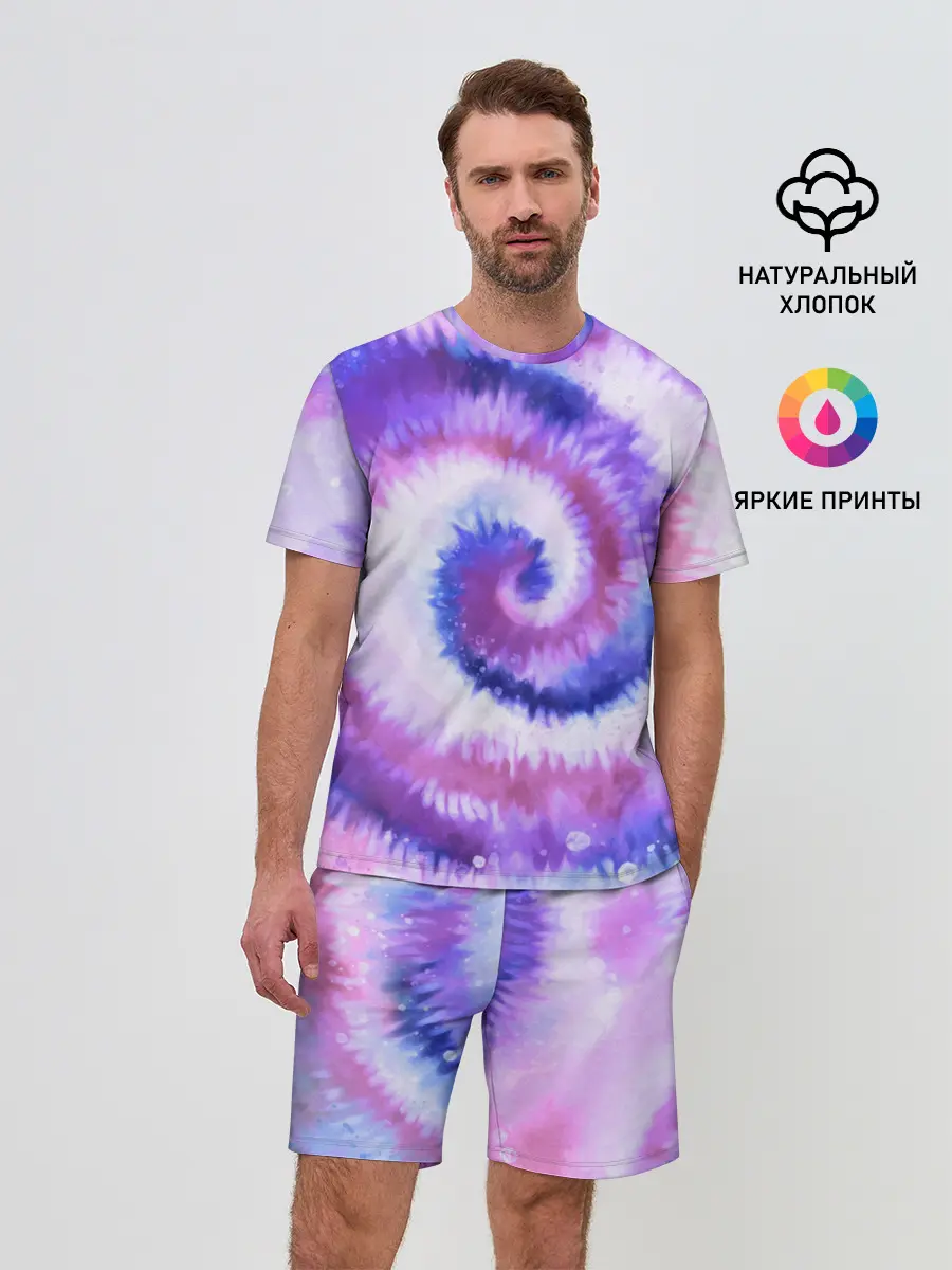 Мужской костюм с шортами / TIE-DYE PURPLE