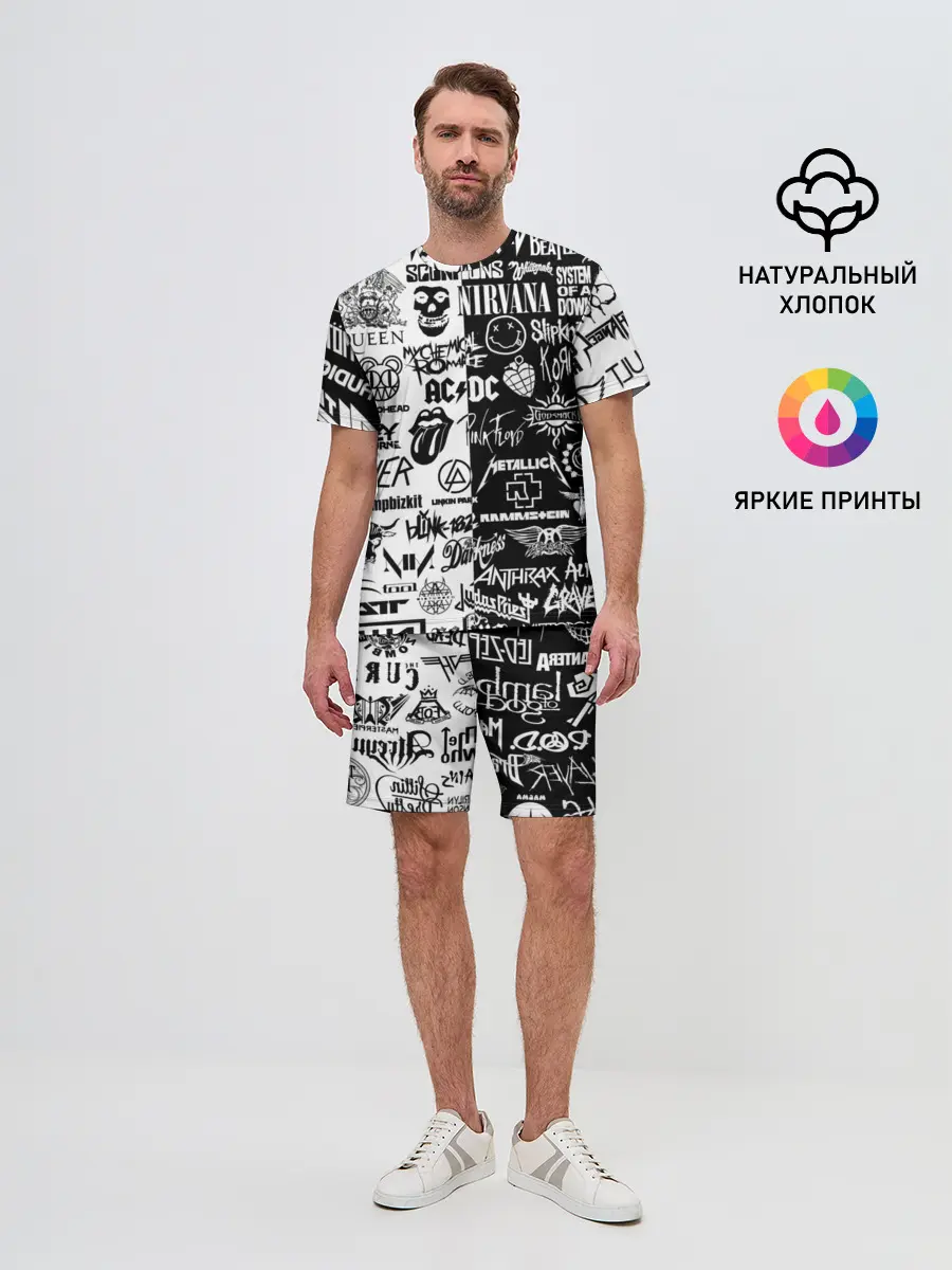 Мужской костюм с шортами / Эмблемы Рок Групп