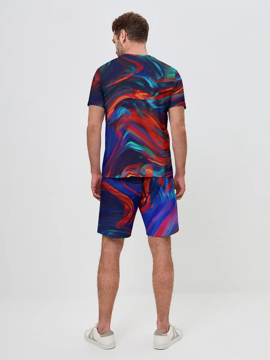 Мужской костюм с шортами / Абстракция краски