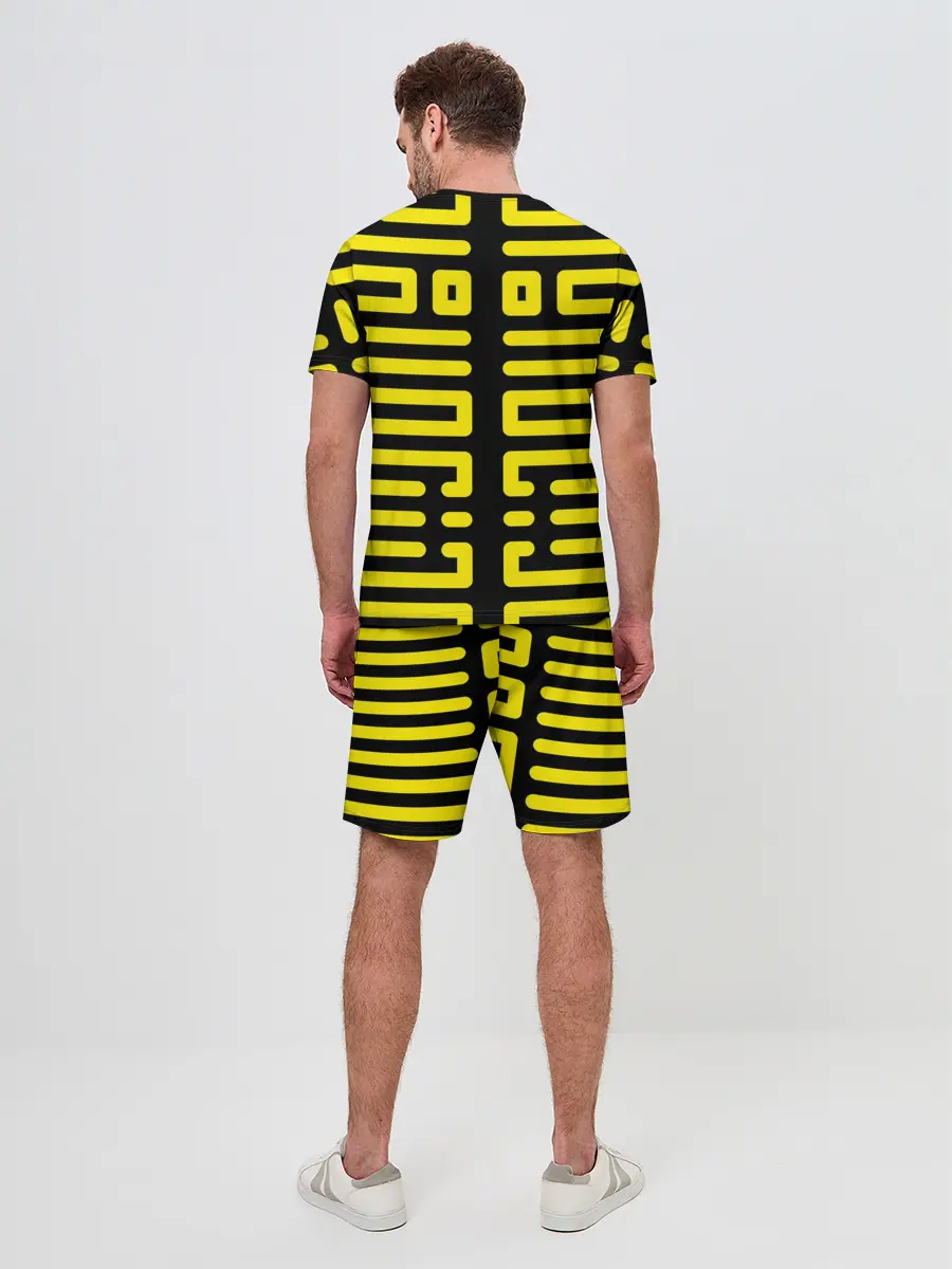 Мужской костюм с шортами / полосы, линии, узор,