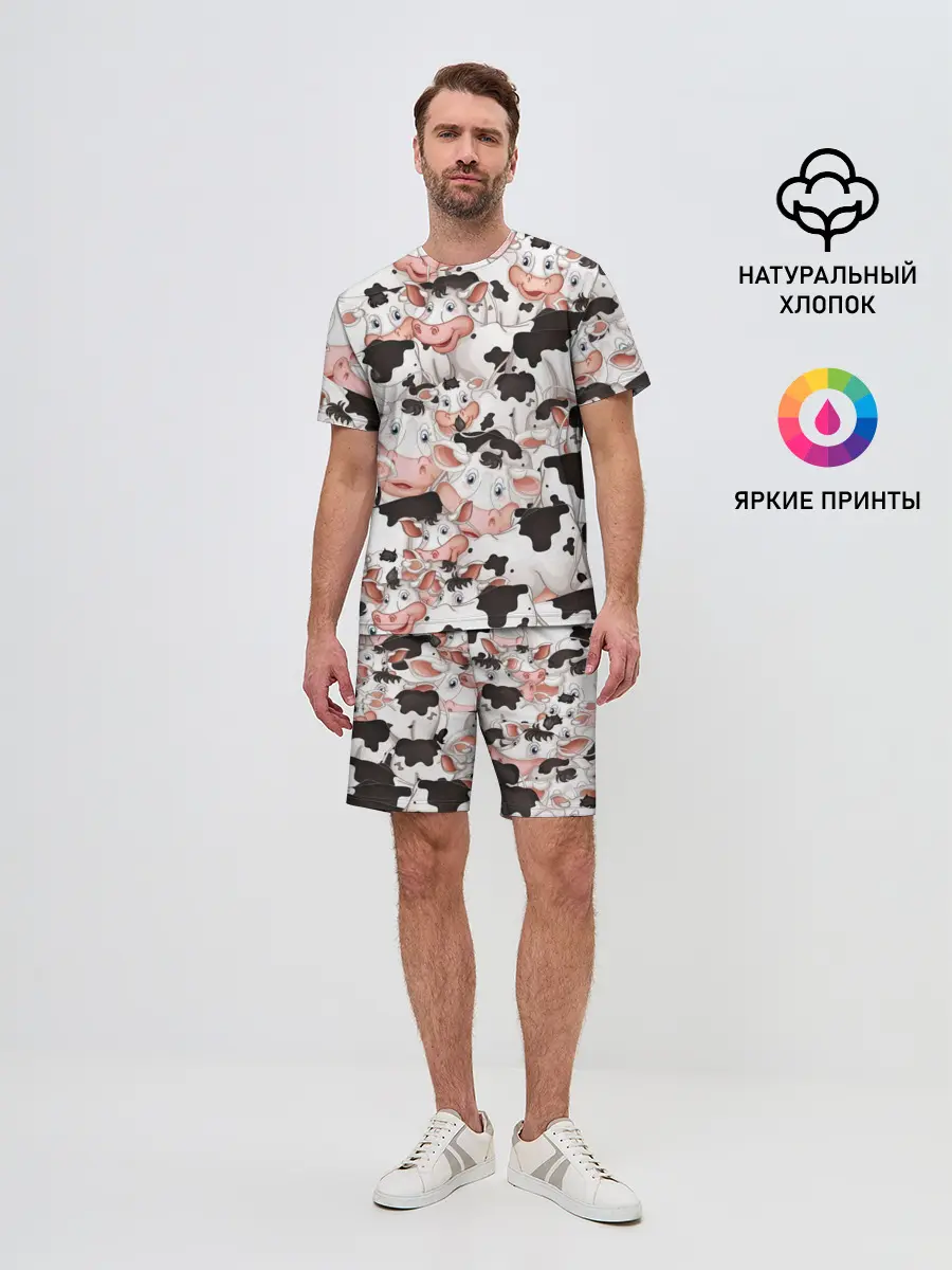 Мужской костюм с шортами / Коровы