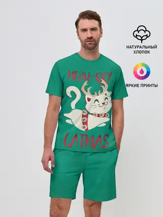 Мужской костюм с шортами / Meow-rry Catmas