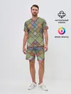 Мужской костюм с шортами / Мандалы лоскутный печворк