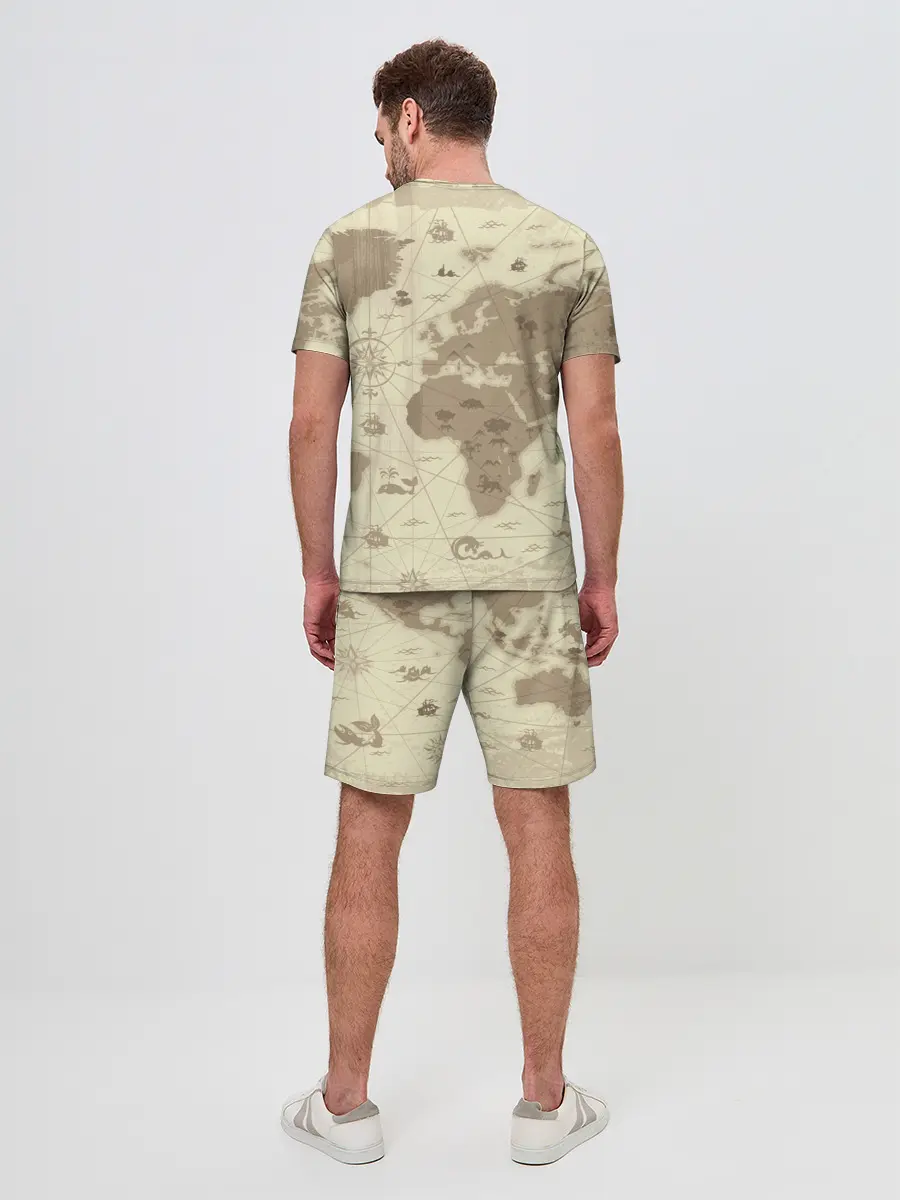 Мужской костюм с шортами / Карта мира
