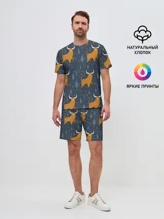Мужской костюм с шортами / Быки