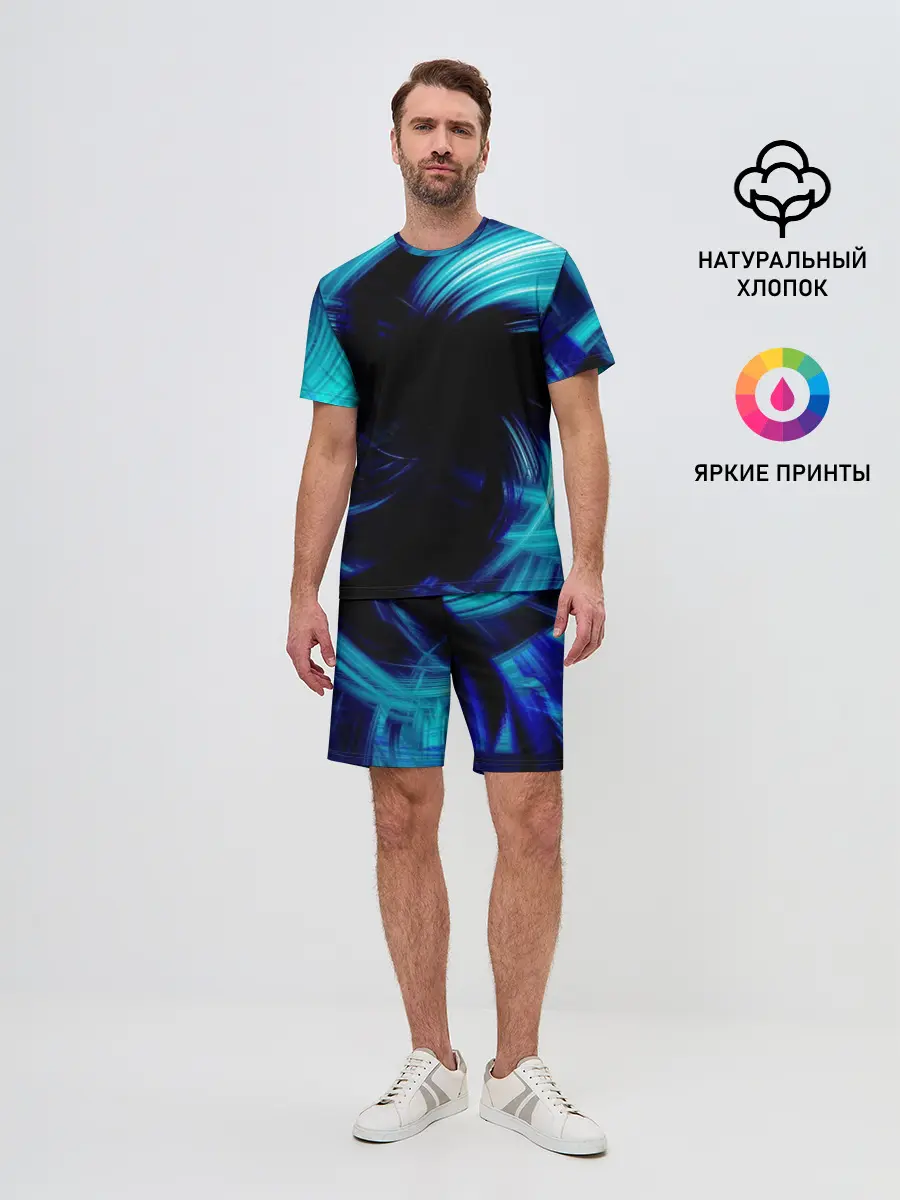 Мужской костюм с шортами / Неоновый вихрь
