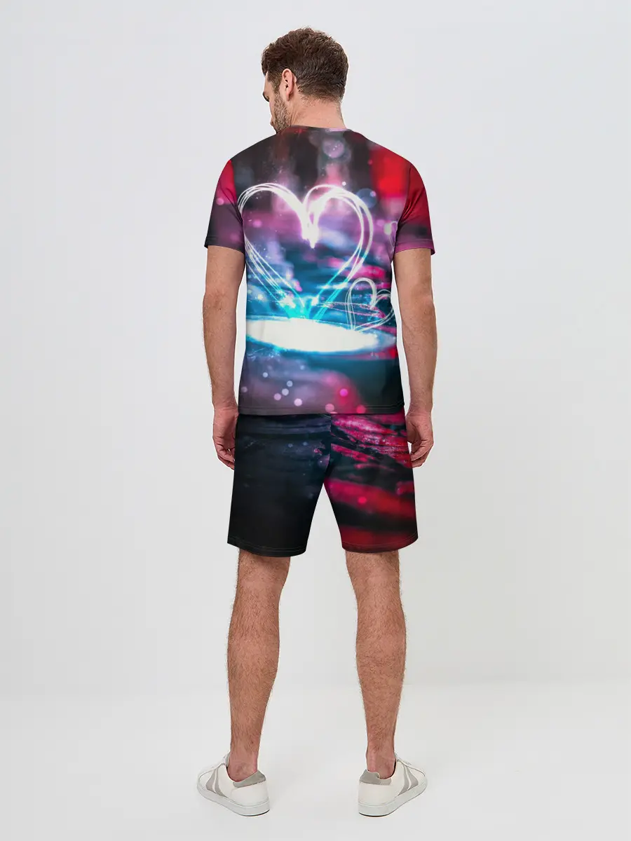 Мужской костюм с шортами / Неоновое сердце
