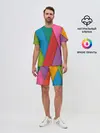 Мужской костюм с шортами / Разноцветный узор