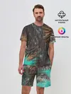 Мужской костюм с шортами / Palm glitch art