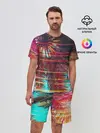 Мужской костюм с шортами / Palm glitch art