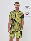 Мужской костюм с шортами / Желтые линии