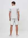 Мужской костюм с шортами / Сердечки черные на белом