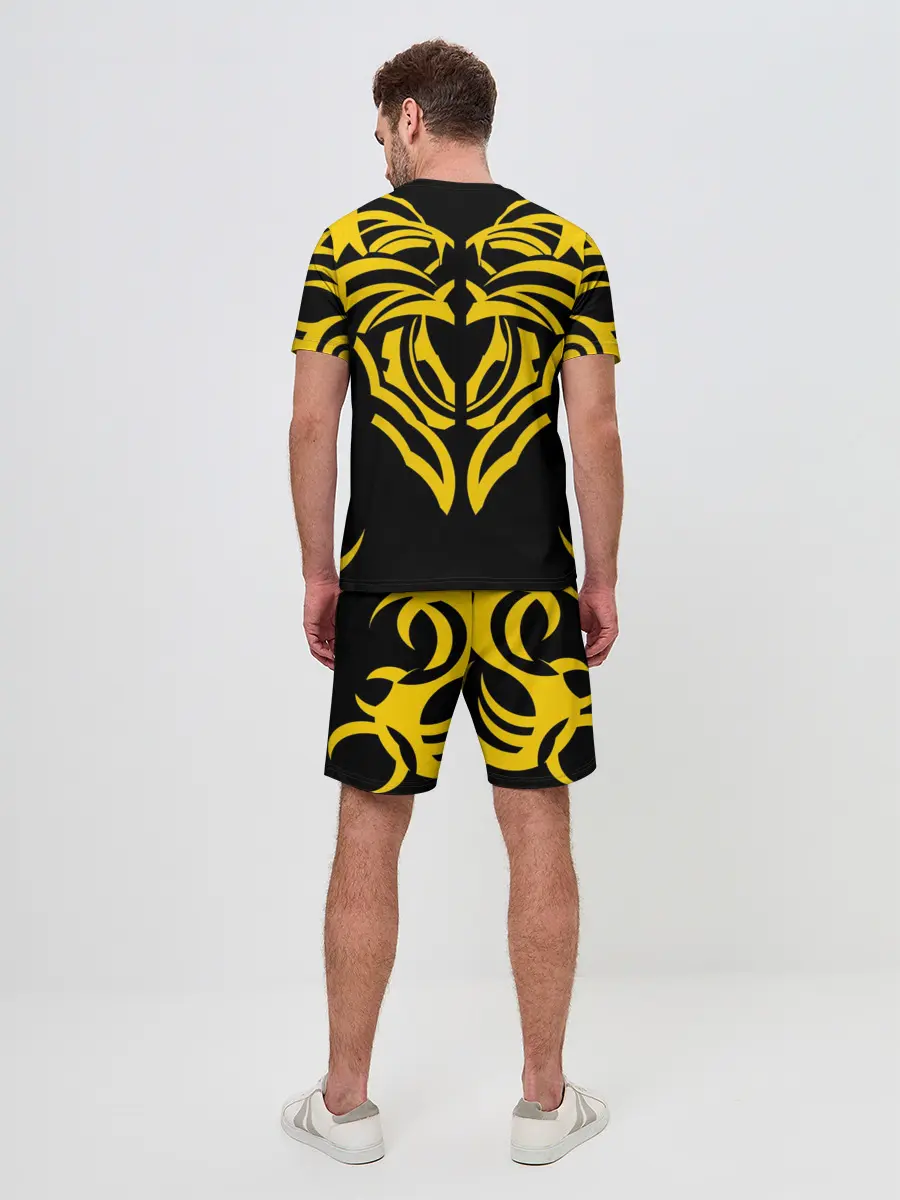 Мужской костюм с шортами / Узор жёлтый