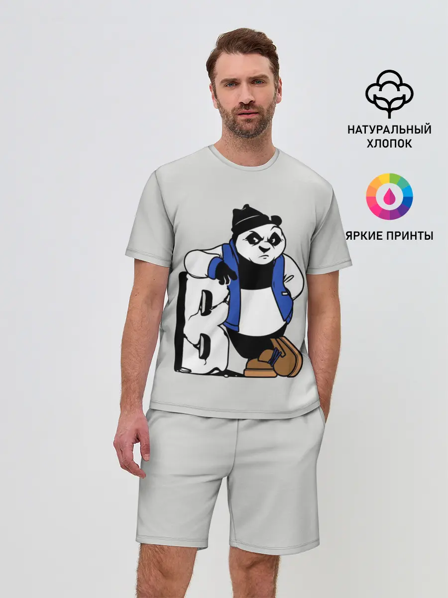 Мужской костюм с шортами / Серьёзная Панда