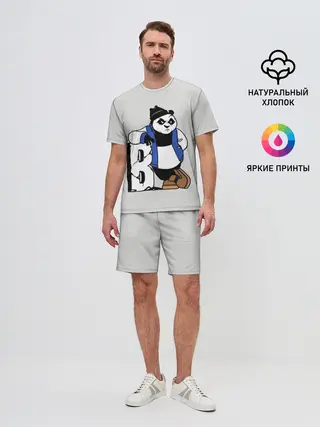 Мужской костюм с шортами / Серьёзная Панда