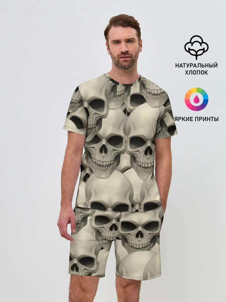 Мужской костюм с шортами / Черепа