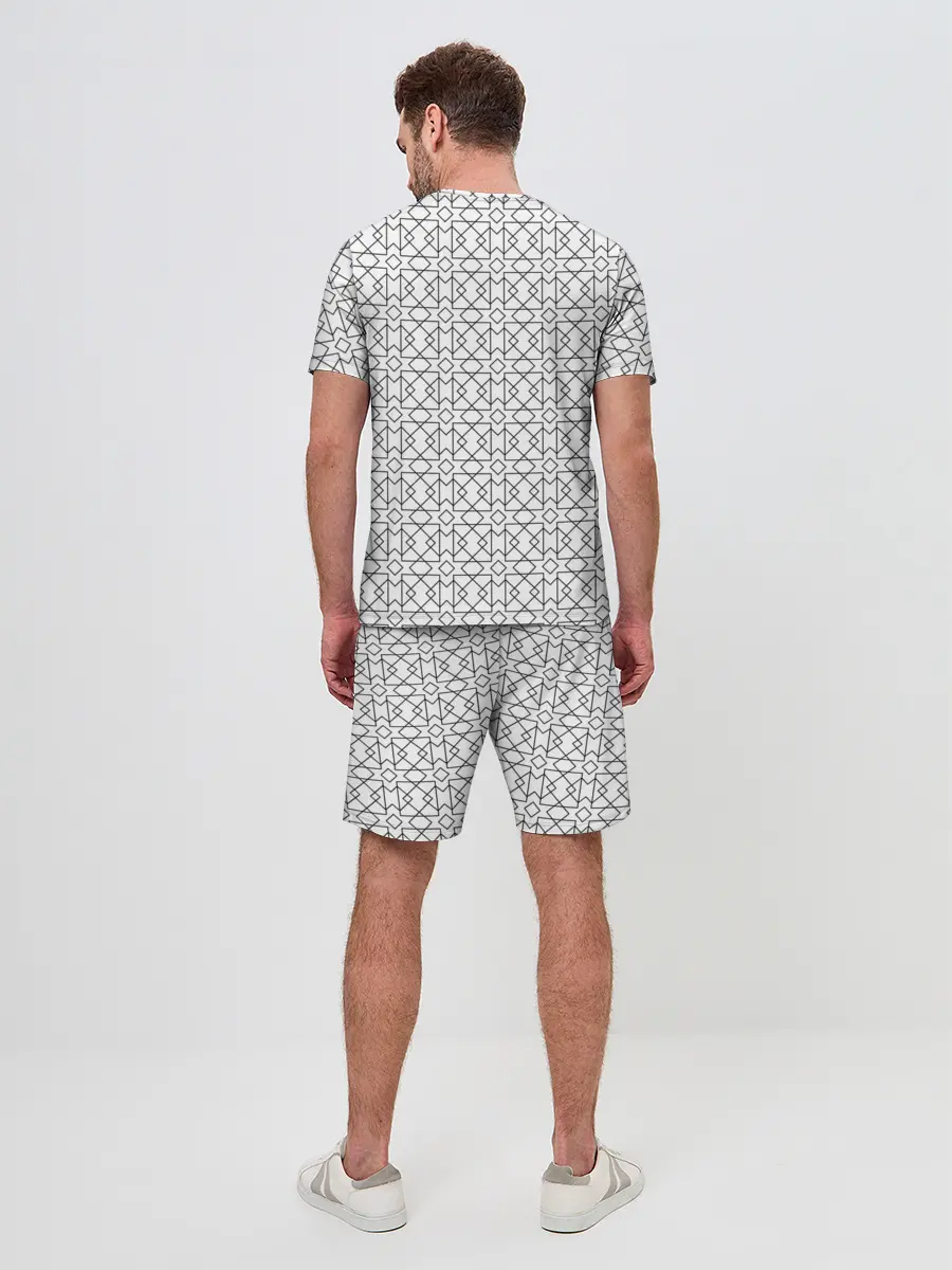 Мужской костюм с шортами / Геометрический узор
