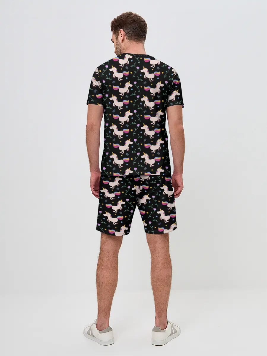 Мужской костюм с шортами / Unicorns pattern