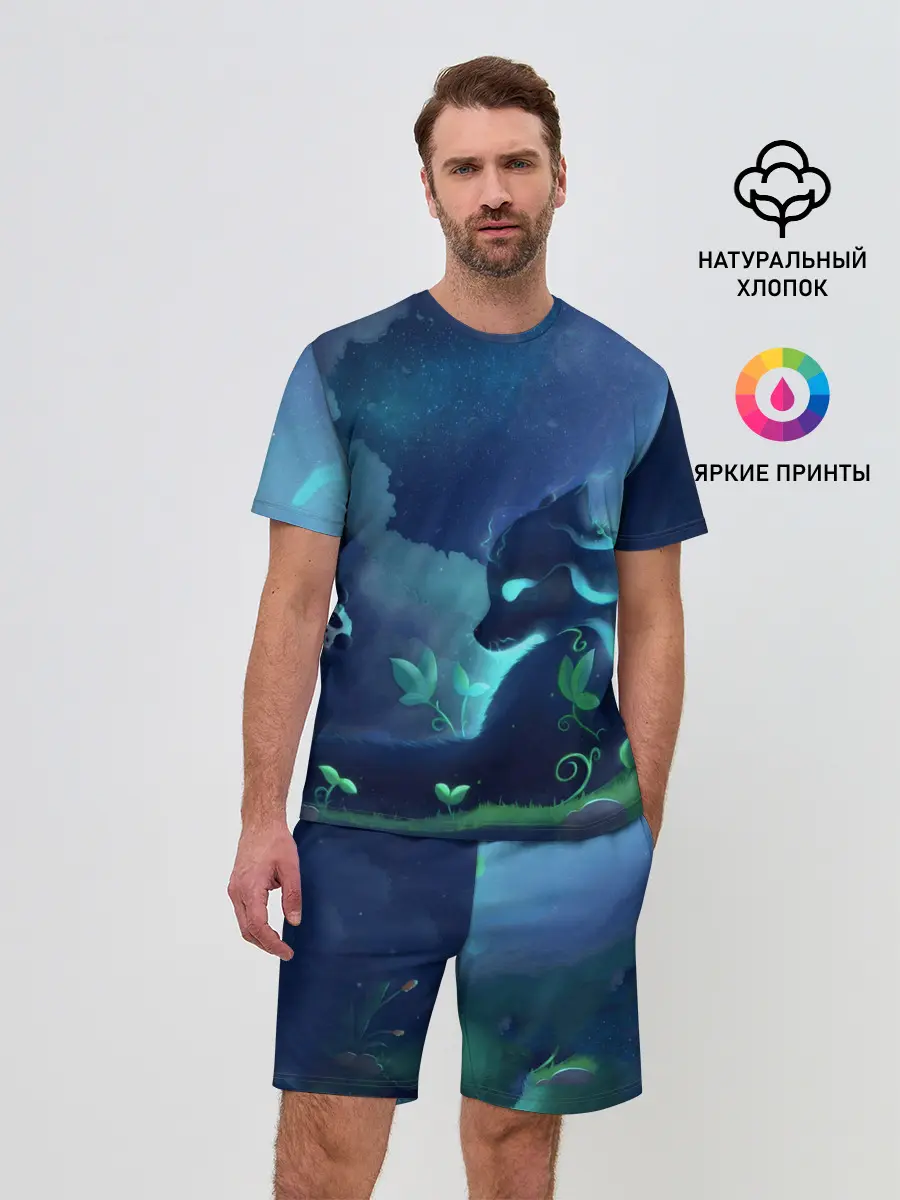 Мужской костюм с шортами / Панда и лиса