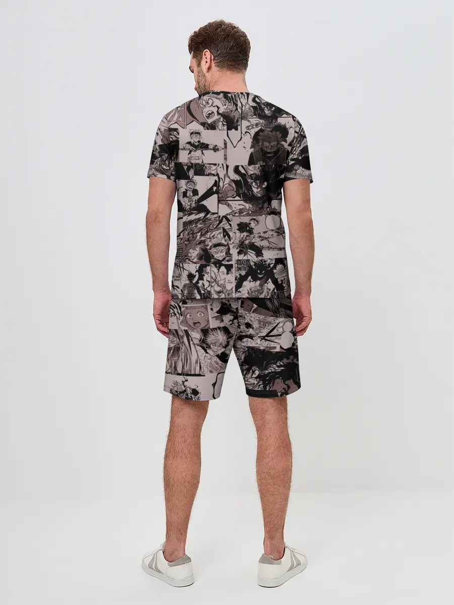 Мужской костюм с шортами / ASTA manga monochrome pages