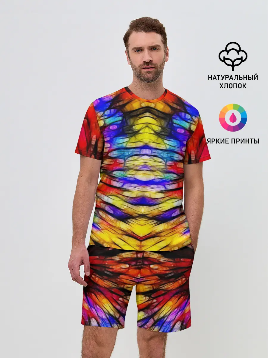 Мужской костюм с шортами / Батик. Краски