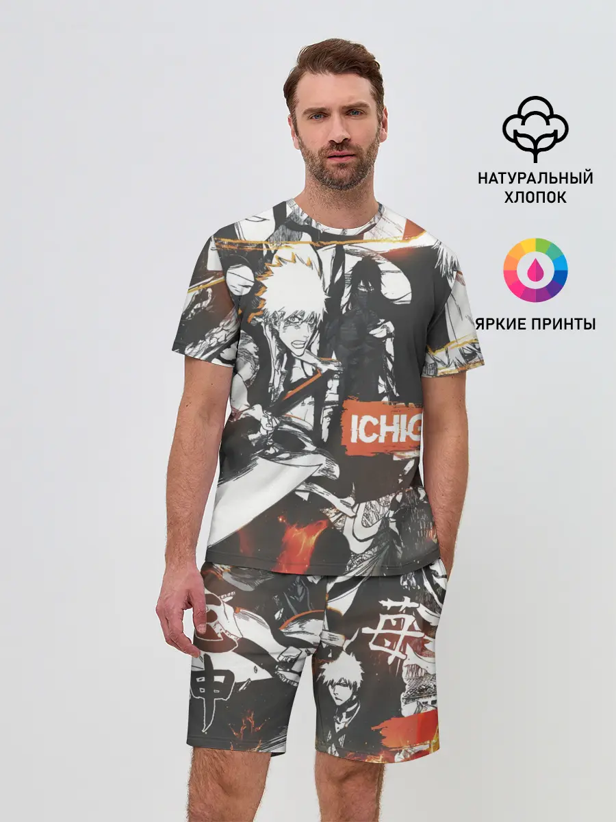 Мужской костюм с шортами / Bleach Блич Ичиго Курасаки