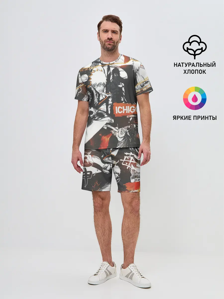 Мужской костюм с шортами / Bleach Блич Ичиго Курасаки