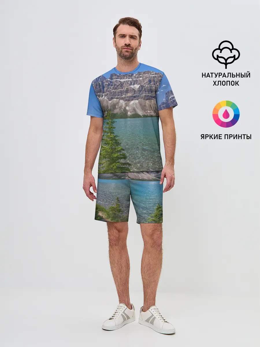 Мужской костюм с шортами / Горное озеро